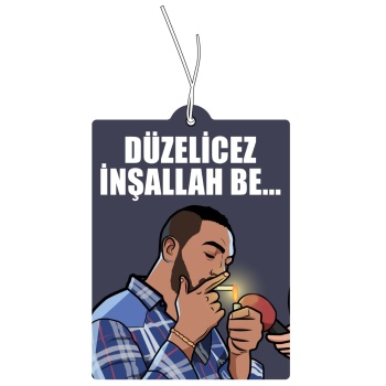 Düzelicez İnşallah Be Tasarımlı Eğlenceli Dekoratif Araç Kokusu ve Komik Oto Aksesuarı