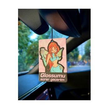 Winx Club Bloom Glossumu Sürer Geçerim Tasarımlı Havalı Araç Kokusu Ve Oto Aksesuarı