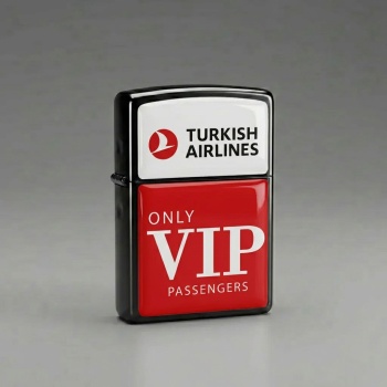 ONLY VIP PASSENGERS Tasarımlı Benzinli Siyah Çakmak