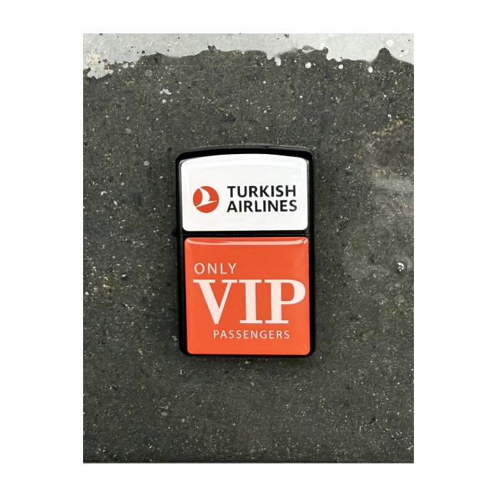 ONLY VIP PASSENGERS Tasarımlı Benzinli Siyah Çakmak