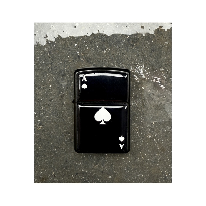 MAÇA AS Tasarımlı Benzinli Siyah Çakmak