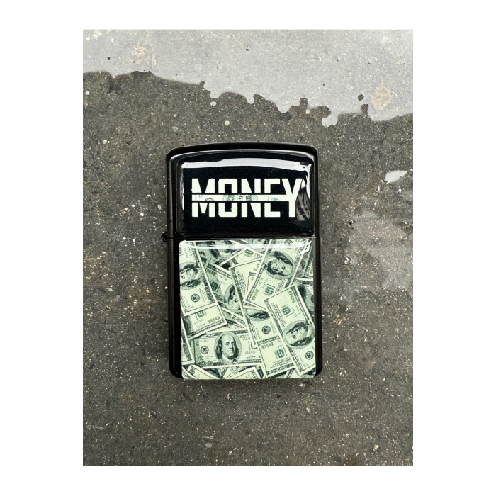 Money Dolar Tasarımlı Benzinli Siyah Çakmak