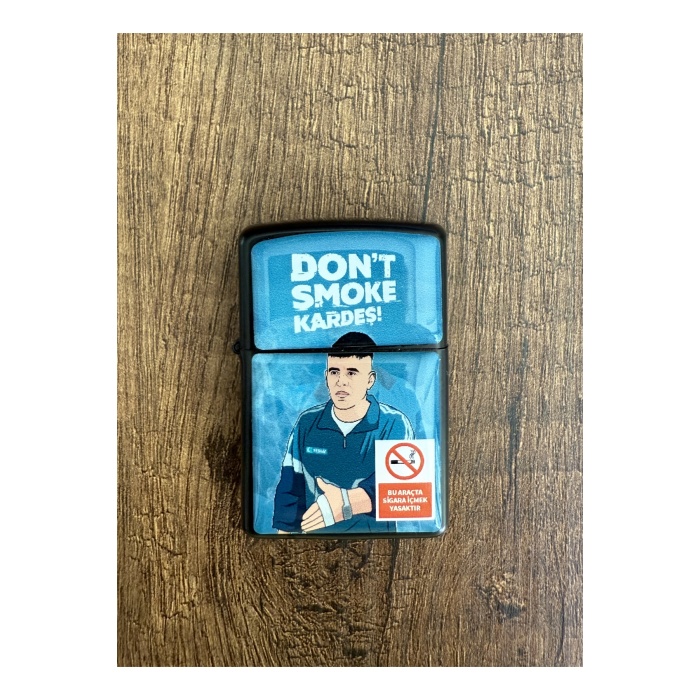 Don`t Smoke Kardeş Tasarımlı Benzinli Siyah Çakmak