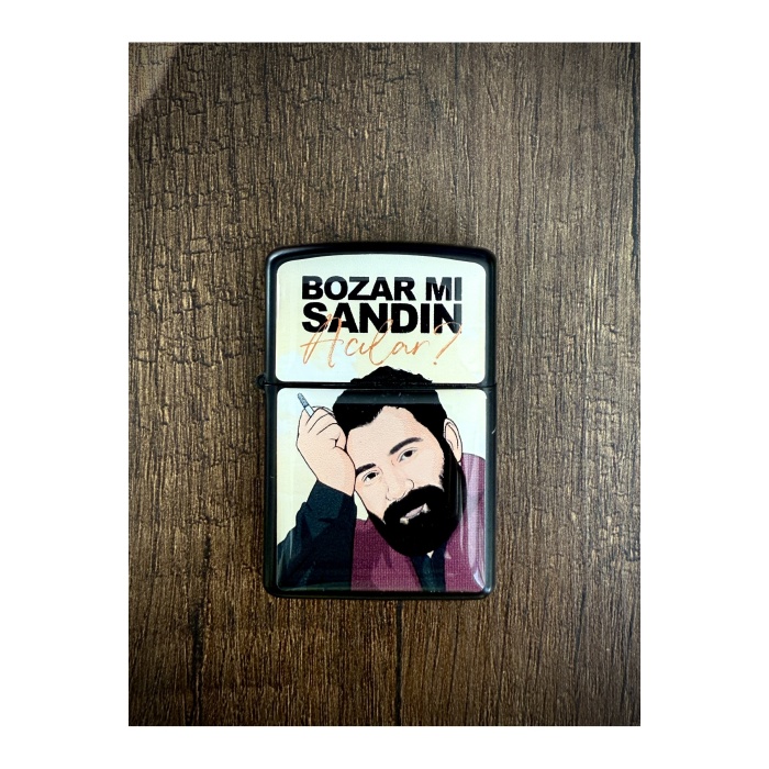 Ahmet Kaya Bozar mı Sandın Acılar Tasarımlı Benzinli Siyah Çakmak