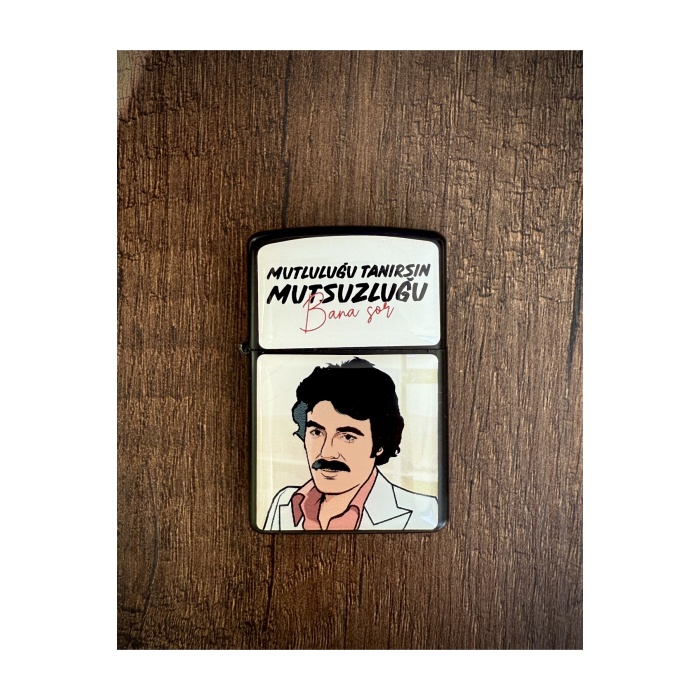 Ferdi Tayfur Tasarımlı Arabesk Benzinli Siyah Çakmak