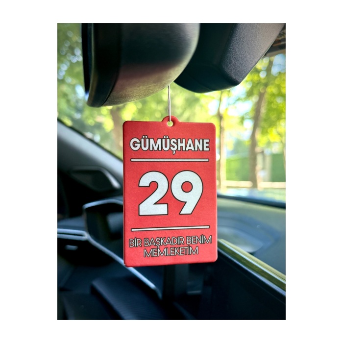 29 GÜMÜŞHANE MEMLEKET TASARIMLI OTO KOKUSU DEKORATİF ARAÇ KOKUSU VE AKSESUARI