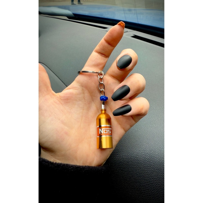 Nos 1 Adet Sarı Mini Şişe Dekoratif Anahtarlık ve Aksesuar