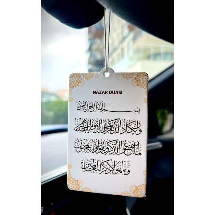 NAZAR DUASI TASARIMLI DEKORATİF OTO KOKUSU VE DİNİ ARAÇ AKSESUARI