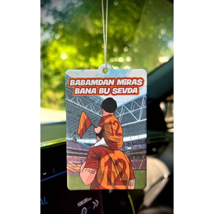 SARI KIRMIZI Babamdan Miras Bana Bu Sevda Tasarımlı Dekoratif Araç Kokusu ve Aksesuarı