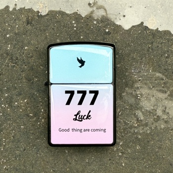777 Luck Good Things Are Coming Tasarımlı Benzinli Siyah Çakmak