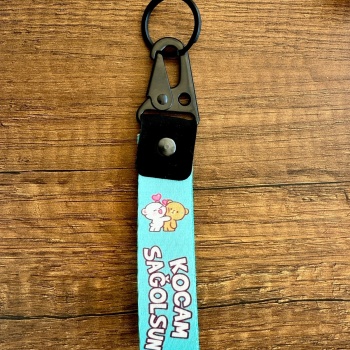 KOCAM SAĞOLSUN Tasarımlı Kumaş Otomobil Motorsiklet Anahtarlık