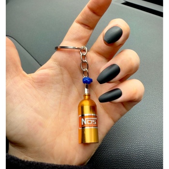 Nos 1 Adet Sarı Mini Şişe Dekoratif Anahtarlık ve Aksesuar