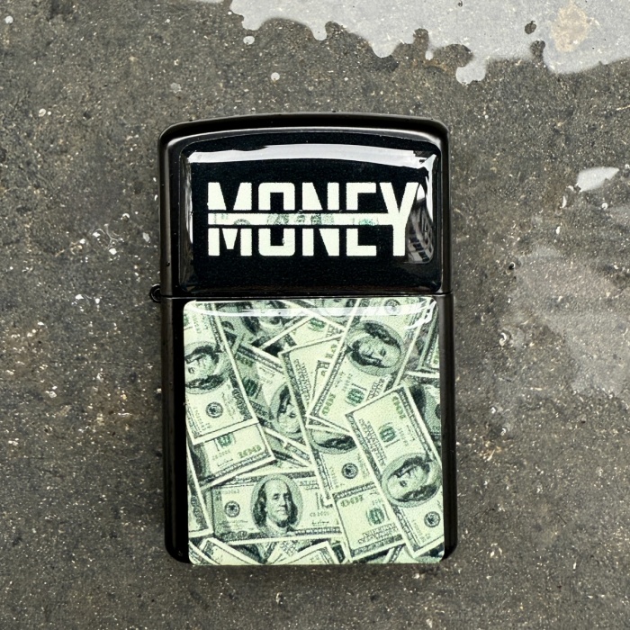 Money Dolar Tasarımlı Benzinli Siyah Çakmak
