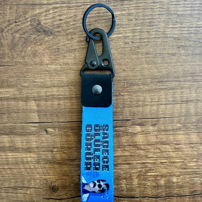 PALA SADECE ÖLÜLER GÖRÜR Tasarımlı Kumaş Otomobil Motorsiklet Anahtarlık Aksesuar