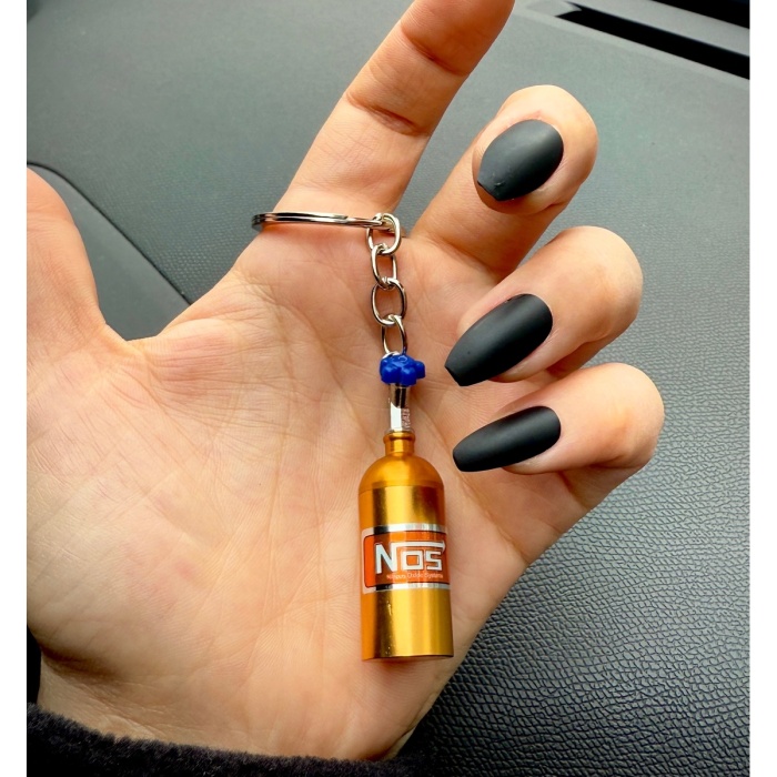 Nos 1 Adet Sarı Mini Şişe Dekoratif Anahtarlık ve Aksesuar