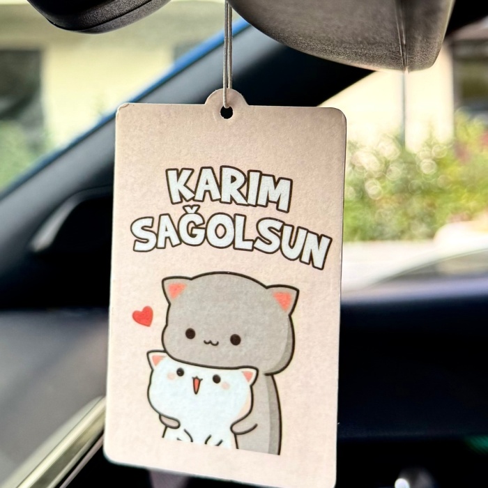 KARIM SAĞOLSUN TASARIMLI EĞLENCELİ OTO KOKUSU VE HEDİYELİK ARAÇ AKSESUARI