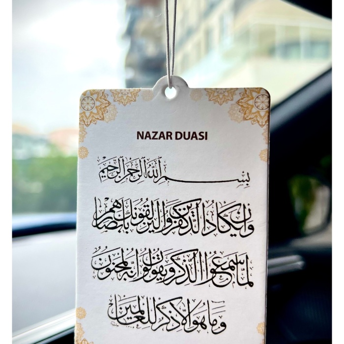 NAZAR DUASI TASARIMLI DEKORATİF OTO KOKUSU VE DİNİ ARAÇ AKSESUARI