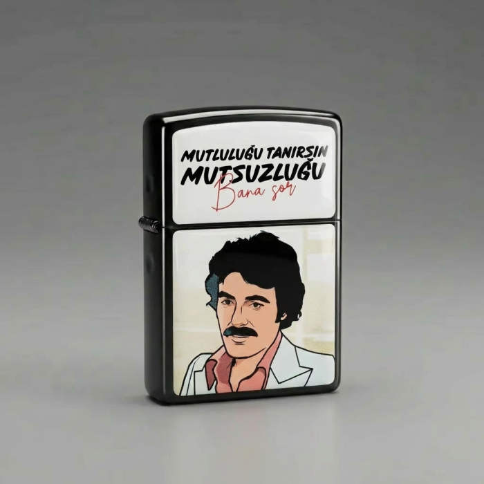 Ferdi Tayfur Tasarımlı Arabesk Benzinli Siyah Çakmak