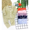 Çizgili Düğme Kapamalı 2li Kız Erkek Bebek Pijama Takımı
