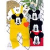 Mickey Figürlü Uzun Kollu Baskılı Sweatli 2li Kız Erkek Bebek Salopet Takımı