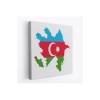 Azerbaycan Haritası Dekoratif Kanvas Duvar Tablosu-5806