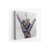 Banksy Tarzı Hands Victory Jest Graffiti Kanvas Tablo-5340