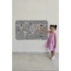 Eğitici Dünya Haritası Dünya Atlası Çocuk Ve Bebek Odası Duvar Sticker-3794
