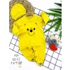 Pooh Baskılı Şapkalı Pooh Patikli 2li Kız Erkek Bebek Tulumu