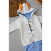 Rabbit Şhow Nakışlı Kapşonlu Ceket Uzun Kollu Sweat Erkek Bebek 3lü Takım