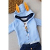 Rabbit Şhow Nakışlı Kapşonlu Ceket Uzun Kollu Sweat Erkek Bebek 3lü Takım