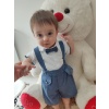 Papyonlu Gömlek 2li Erkek Bebek Salopet Takımı