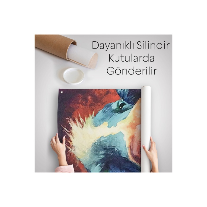 Komik İnek Portre Duvar Örtüsü - Halısı-6087