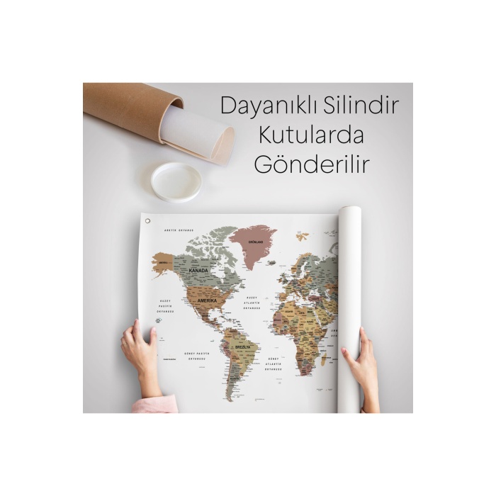 Türkçe Eğitici Ülke Ve Başkent Detaylı Atlası Dünya Haritası Duvar Örtüsü-halısı 3852