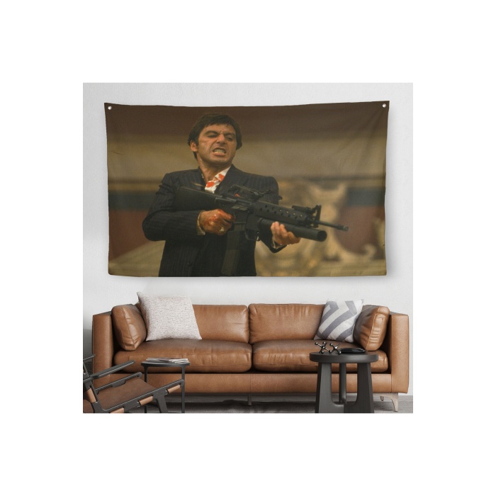 Scarface Alpacino İtalyan Mafya Kanvas Duvar Örtüsü-halısı-5147
