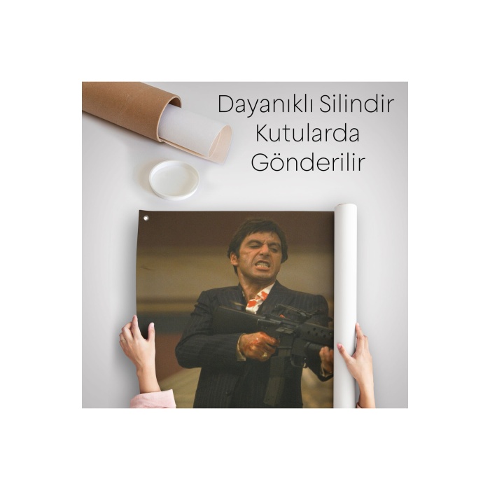 Scarface Alpacino İtalyan Mafya Kanvas Duvar Örtüsü-halısı-5147
