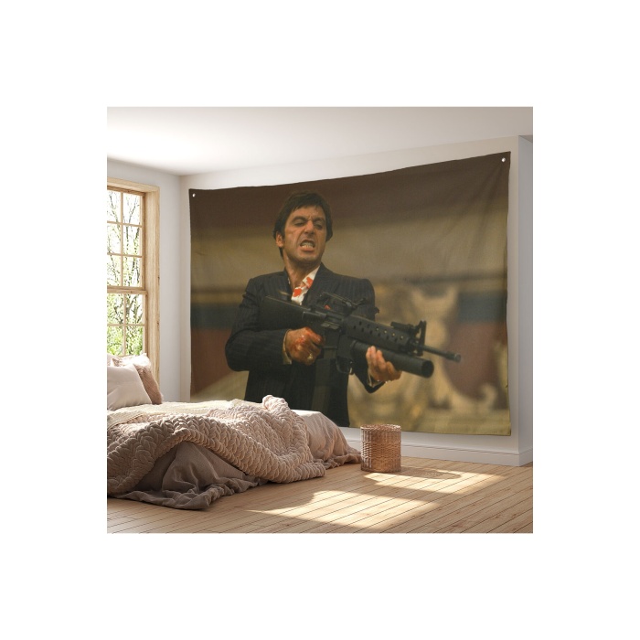 Scarface Alpacino İtalyan Mafya Kanvas Duvar Örtüsü-halısı-5147