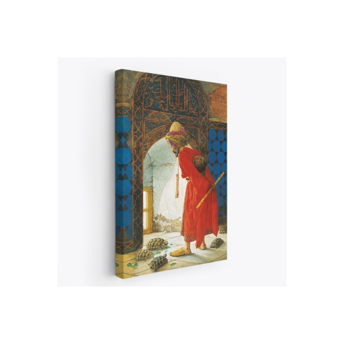 Osman Hamdi Beyin Kaplunbağa Terbiyecisi İsimli Eseri Kanvas Tablo-5129