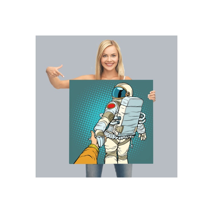 Uzaya Giden Astronot Kanvas Tablo-5073