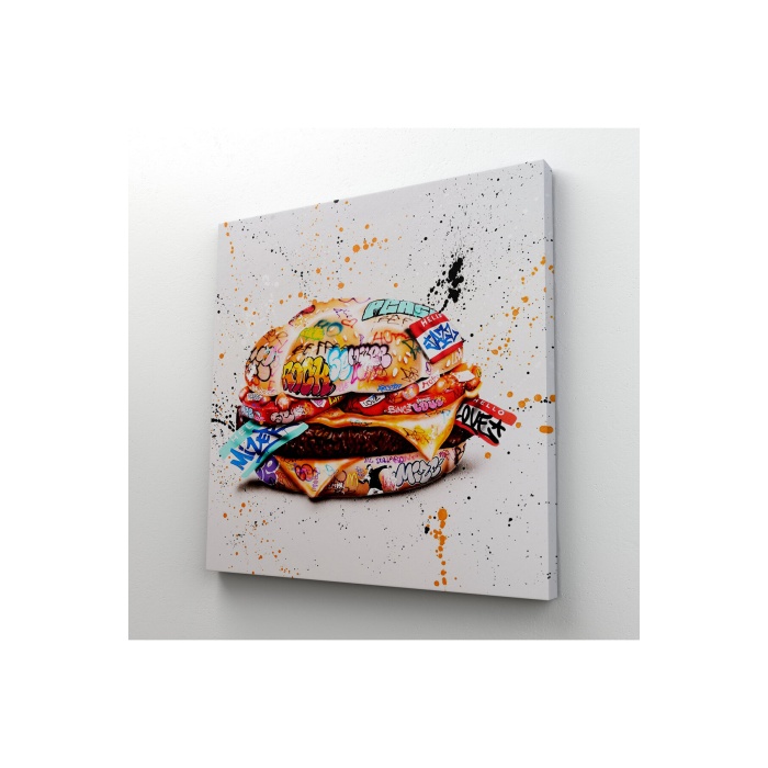 Hamburger Graffiti Kanvas Tablo, Banksy Sokak Graffiti Tablo-5344