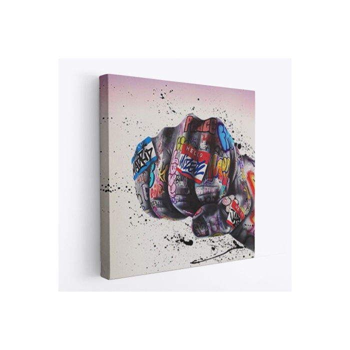 Sokak Graffiti Duvar Sanatı Kanvas Tablo, Banksy Renkli Graffiti Pop Art-5337