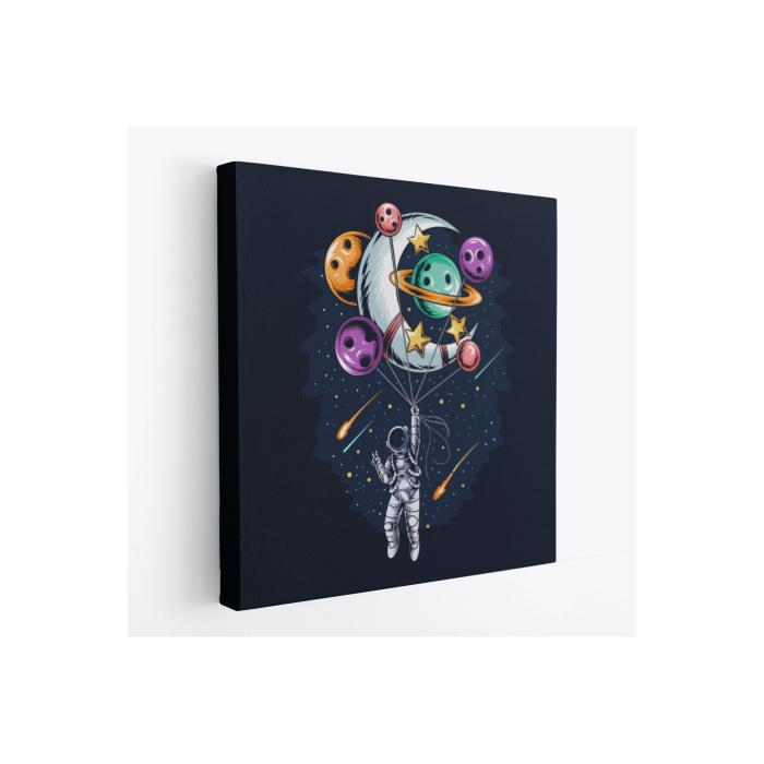 Ay Ve Gezegenler İle Uçan Astronot Tablo-5097