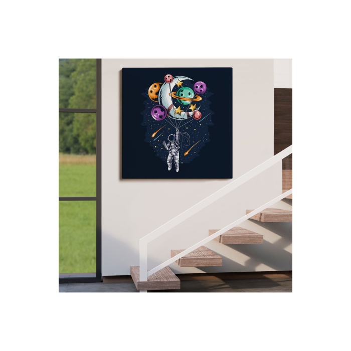 Ay Ve Gezegenler İle Uçan Astronot Tablo-5097
