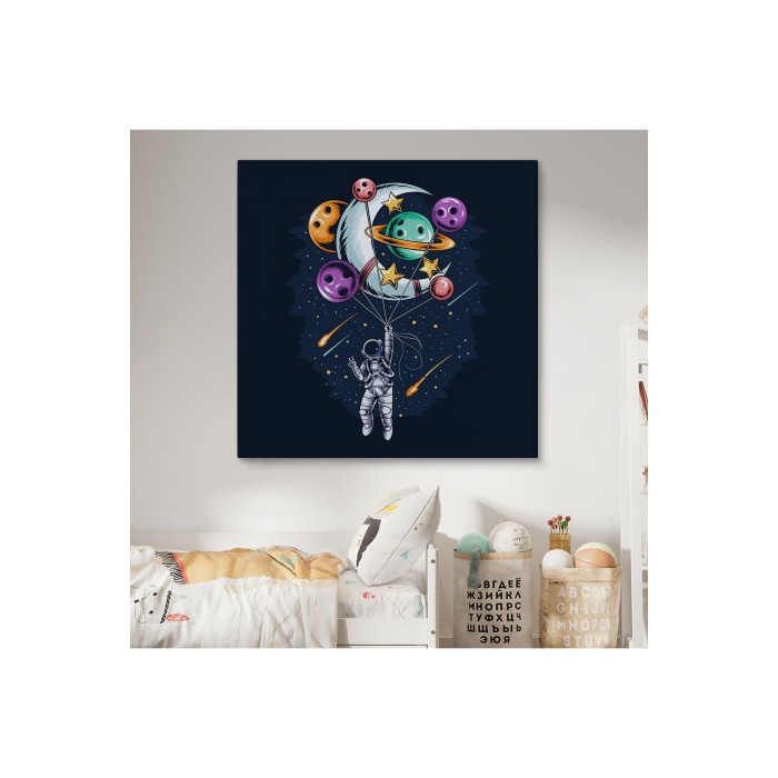 Ay Ve Gezegenler İle Uçan Astronot Tablo-5097