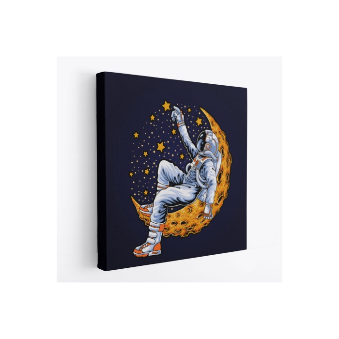 Ayda Dinlenen Astronot Kanvas Tablo-5099