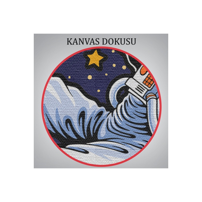 Ayda Dinlenen Astronot Kanvas Tablo-5099