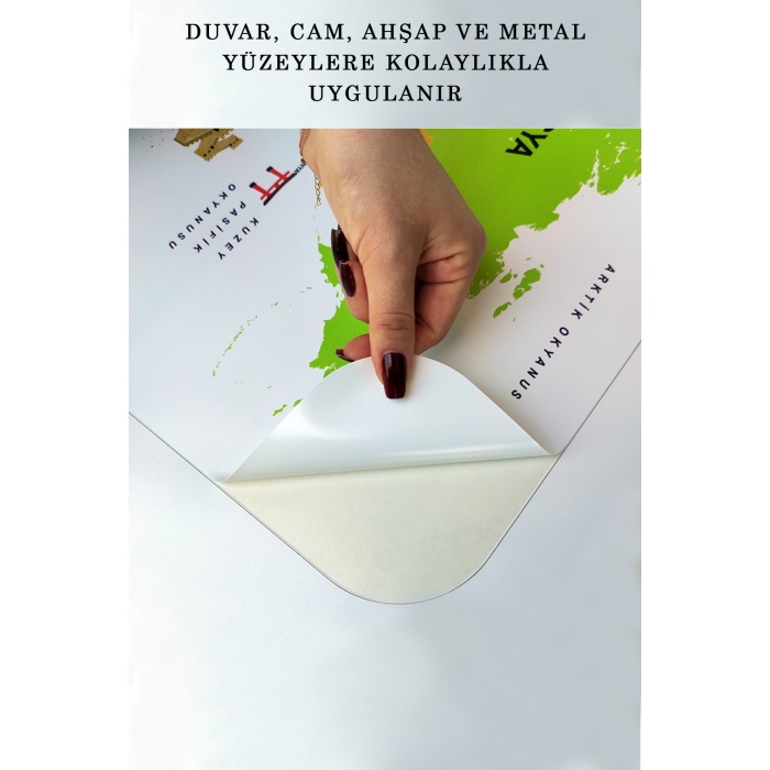 Eğitici Dünya Haritası Dünya Atlası Çocuk Ve Bebek Odası Duvar Sticker-3794