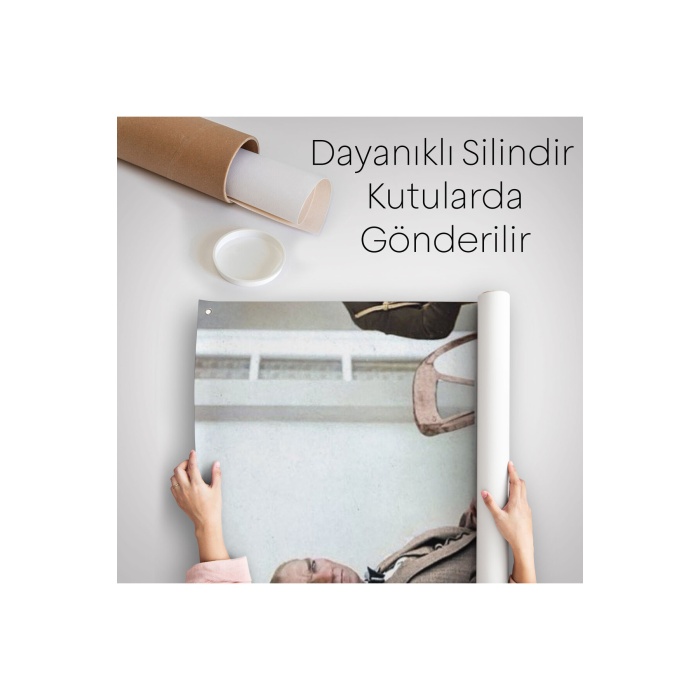 Mustafa Kemal Atatürkün Sandalyede Oturan Duvar Örtüsü - Halısı -6034