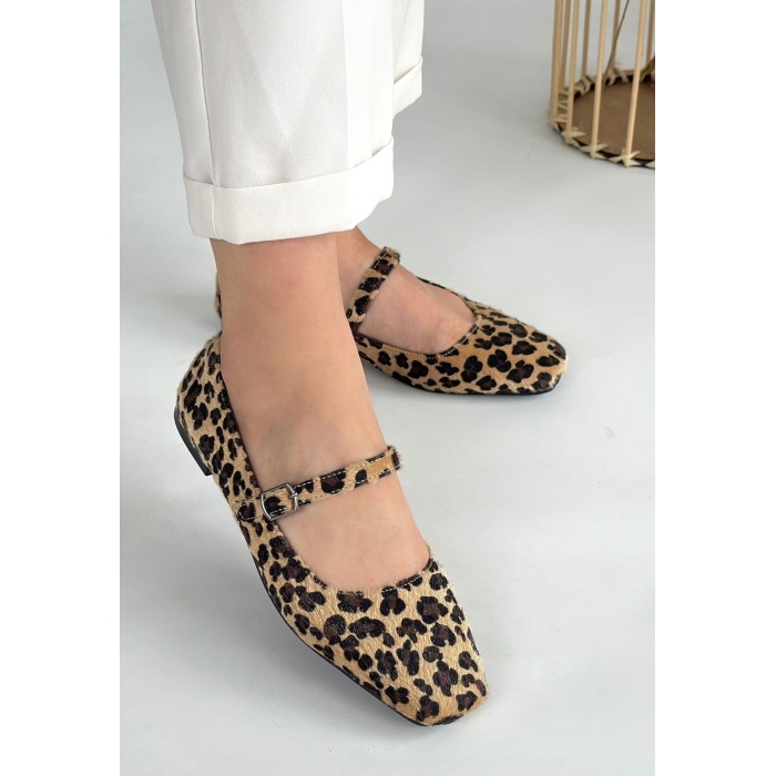 Linni Leopar Süet Babet Ayakkabı