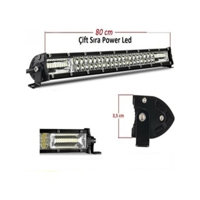 80cm Çift Sıra Turuncu Beyaz Çakarlı Led