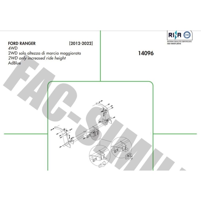 FORD RANGER 2012-2022  ARASI ÇEKİ DEMİRİ